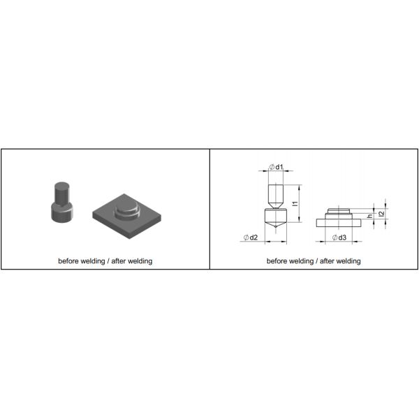 BOLTE Welding Studs for Drawn Arc Stud Welding Anti-Skid Knock-Off Stud