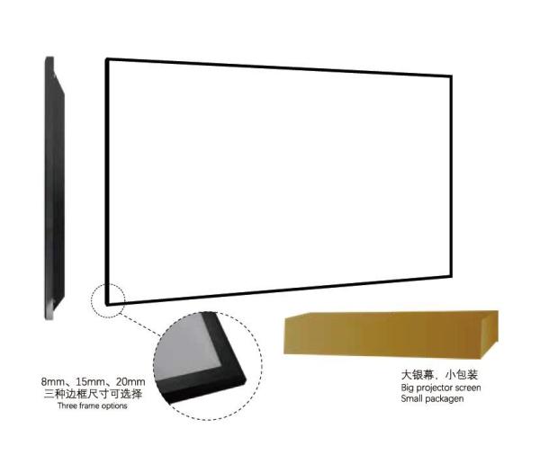 Outdoor Theater Blackout Auditorium Projector Screen Aviation Grade 100-120 Inch