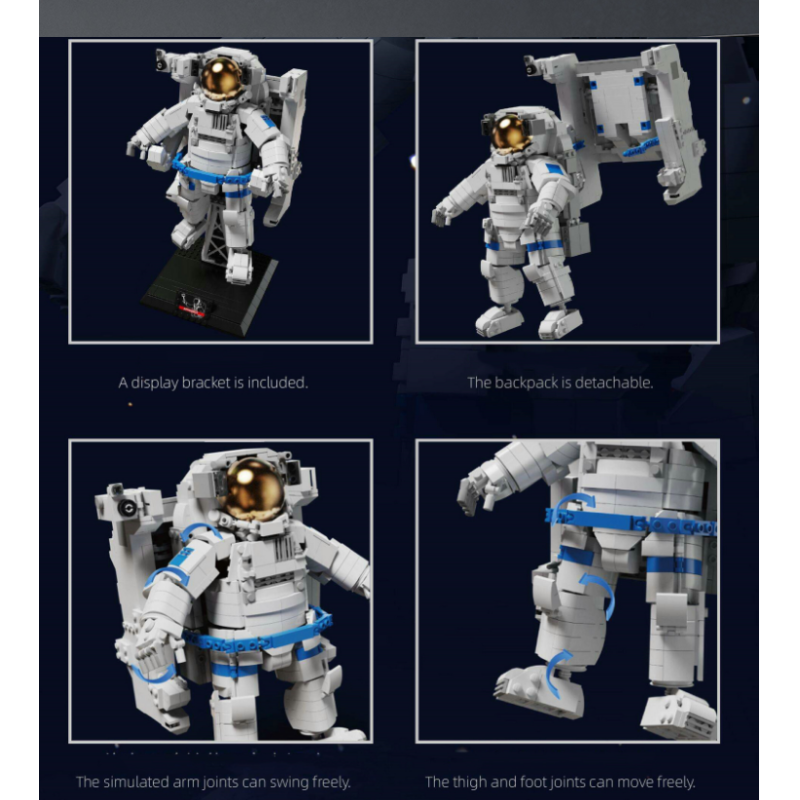 Wooden Building Blocks Set of 1515 Pieces Astronaut Toy for Kids Christmas Decoration