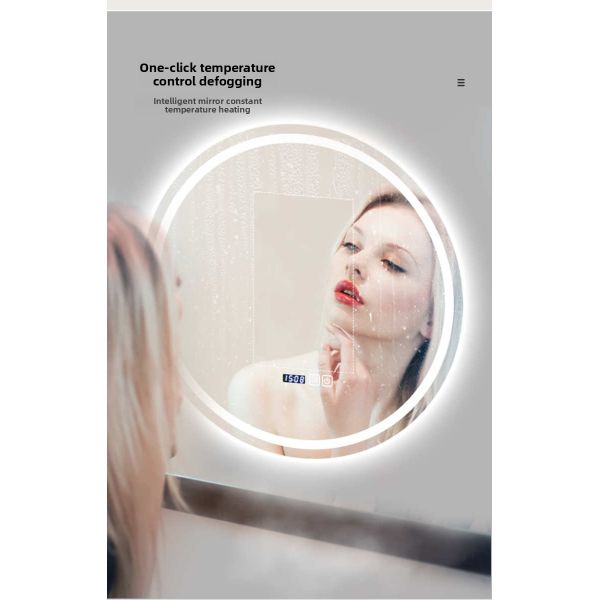 Modern Anti-Fog LED Light Touch Switch Wall-Mounted Luxury Mirror for Bathroom Decoration for Hotels Apartments Villas IP44
