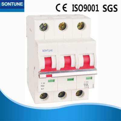 Série diminuta do interruptor IP20 Protecti de SL7-63 3 Polo (MCB)