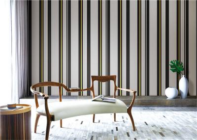 Modern Black And Grey PVC Waterproof Wallpaper / For Home Anti Cracking
