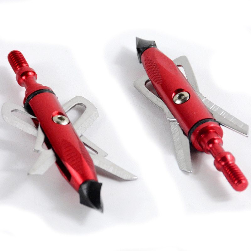 Folded and Unfolded Stainless Steel Archery Broadhead 2 Blades 100grain for Hunting