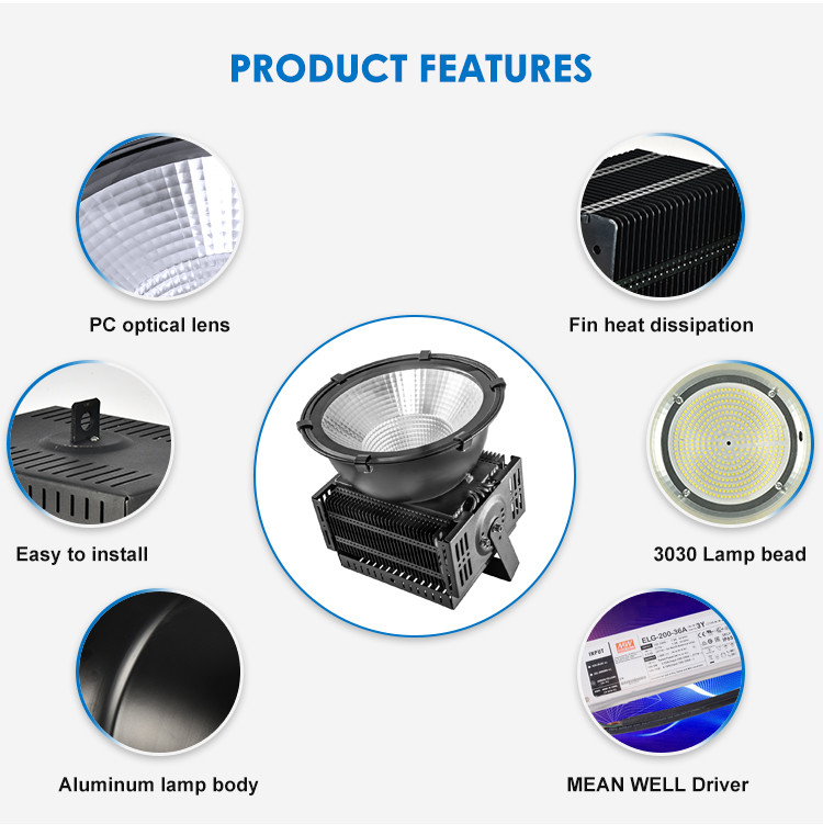 200W-1000W Промышленное освещение SMD 3030 6500k