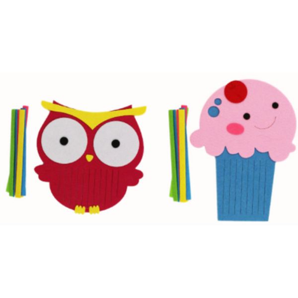 kids children felt non-woven knitted work creative diy crafts kits kids hand craft knitting weaving DIY felt material