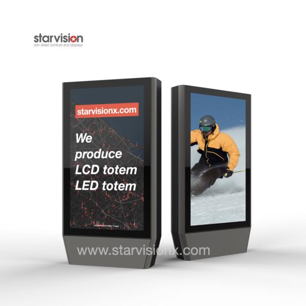 Outdoor 65inch Free Standing LCD Display High Brightness For Public Spaces
