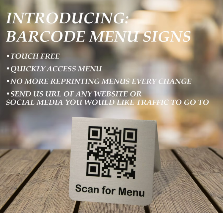 Metal Digital Menu QR Code NFC Stand Waterproof Laser Engraved Stainless Steel Google Review Table Display Label Sign