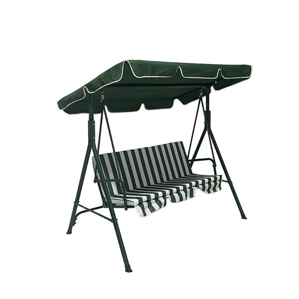 Outdoor Hanging Bed Modern Design 3-Person Patio Swing Chair with Steel Tube and Roof