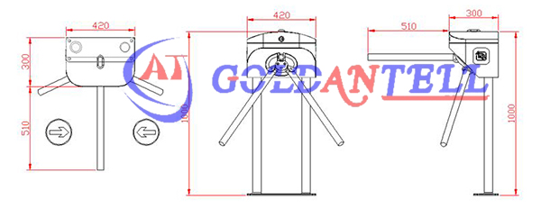 Mobile Portable Tripod Turnstile No-Installation RFID Access Gate Budget-friendly for Temporary Events and Sites CE