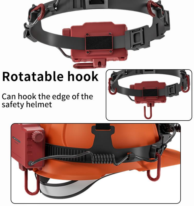 Motion Sensor LED Headlamp with Hook Rechargeable Type C IPX4 for Outdoor Work