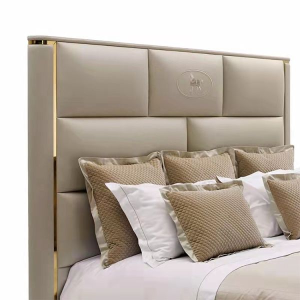 Adult Velvet Fabric King Size Double Bed Set Bedroom Furniture Luxury Modern Double Bed