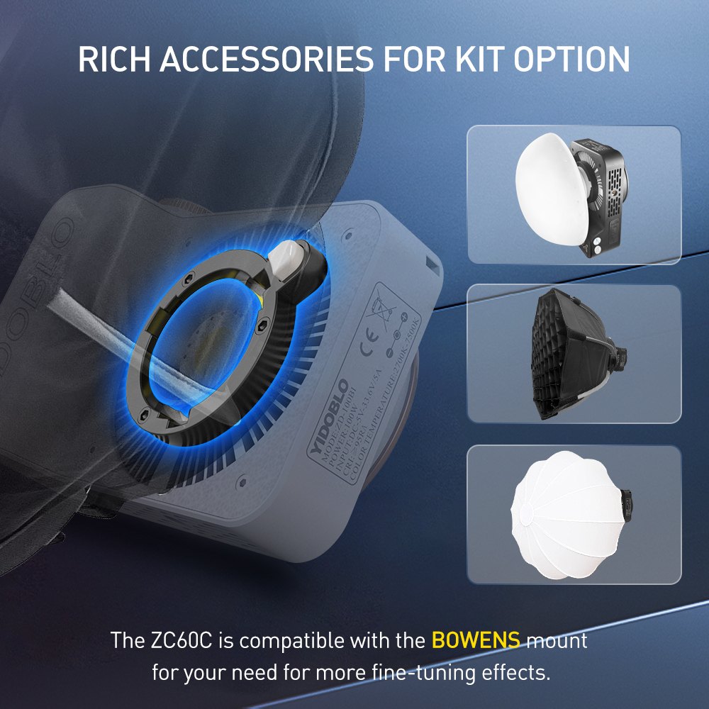 Оптовый портативный светодиодный видеопросвет ZC-60RGB, полный цвет RGB с CCT 2700-7500K