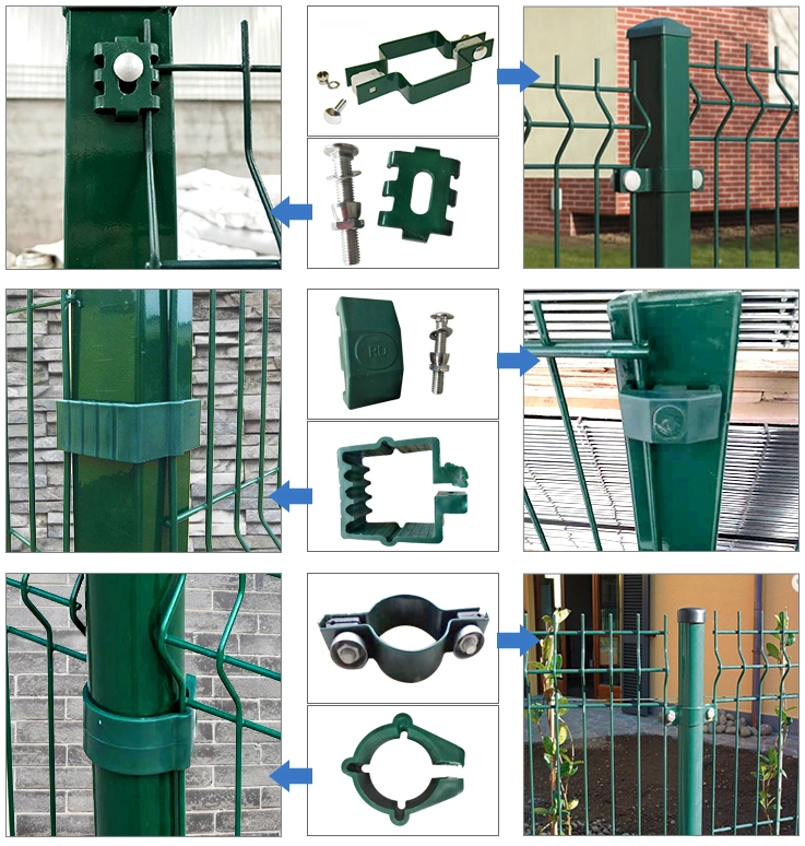 Pvc покрыл изогнутый панелью стальной столб персика загородки для сада