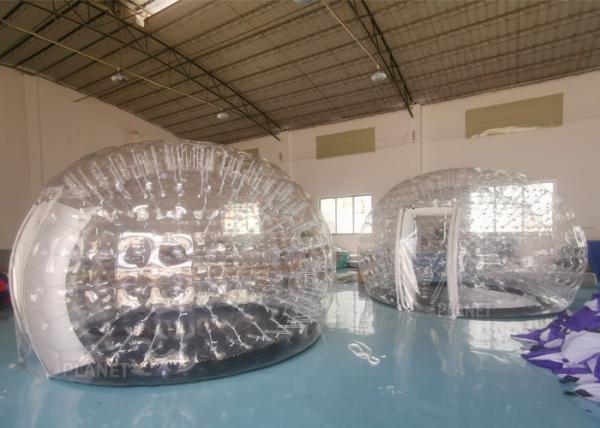 Camping Clear 0.7mm PVC Inflatable Dome Tent With Doors