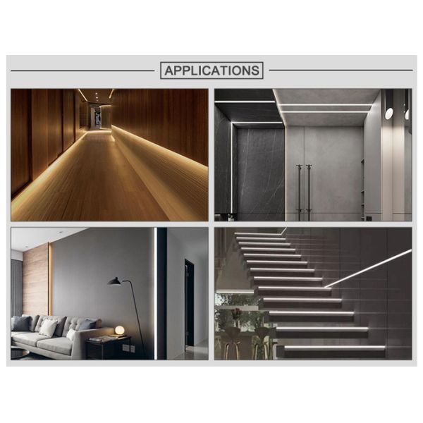 T8 Aluminum Profile For Led Strip Lighting Anodized Coating Recessed