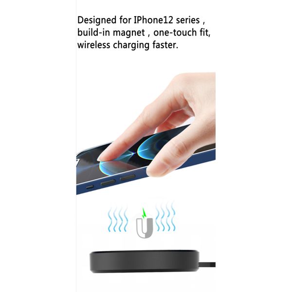 8mm Distance Round 15W Magnetic Wireless Charger Metal Bracket
