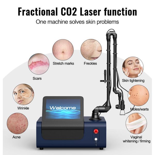 360° Rotation Handle Skin Tightening Acne Treatment 10600nm Fracational Co2 Laser Machine