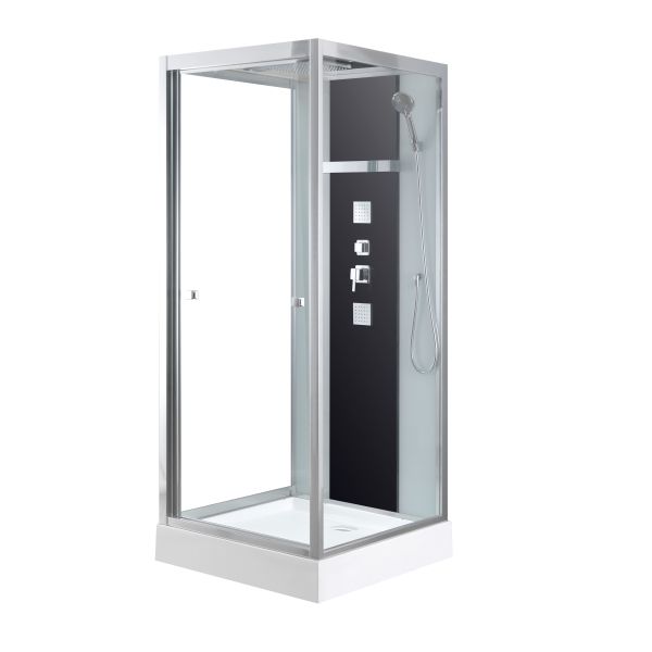 , Square Shower Cabin with white acrylic tray,Fashion Pivot Door， Corner Shower Stalls