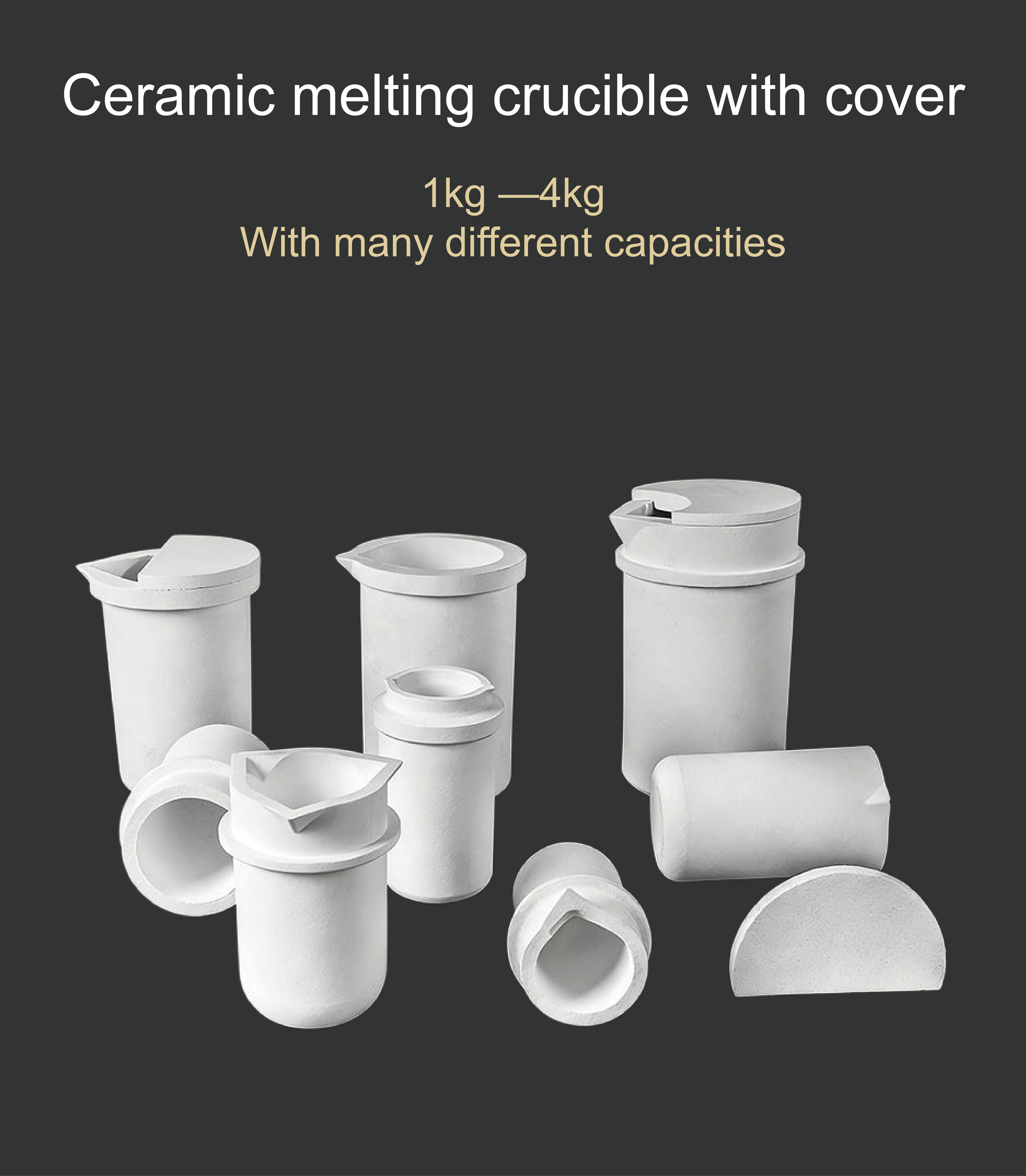 3KG Ceramic Melting Crucible For 3kg PT Melting Furnace