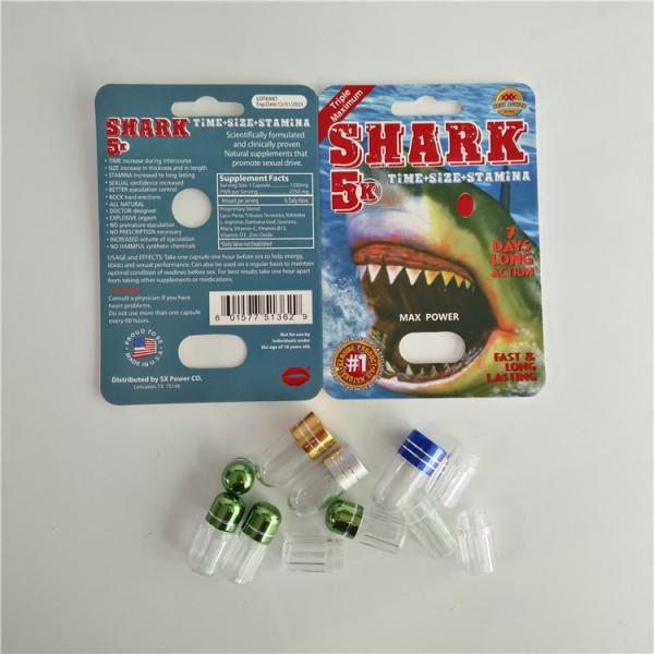 Paper Blister Card Packaging Male Enhancement Pills Pack With Plastic Bullet