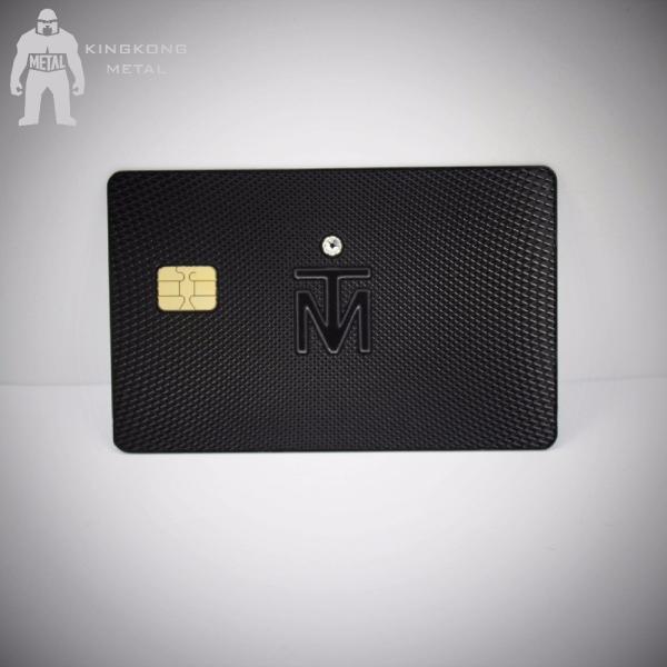 Laser Cut Gold Silver Metal Membership Card with Ic Contact Chip Diamond Inlay