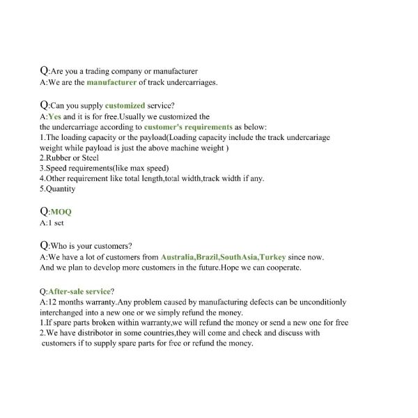 Kemer Co. LTD 2016 Rubber Crawler Chassis Machine for Rubber Tracks and Components