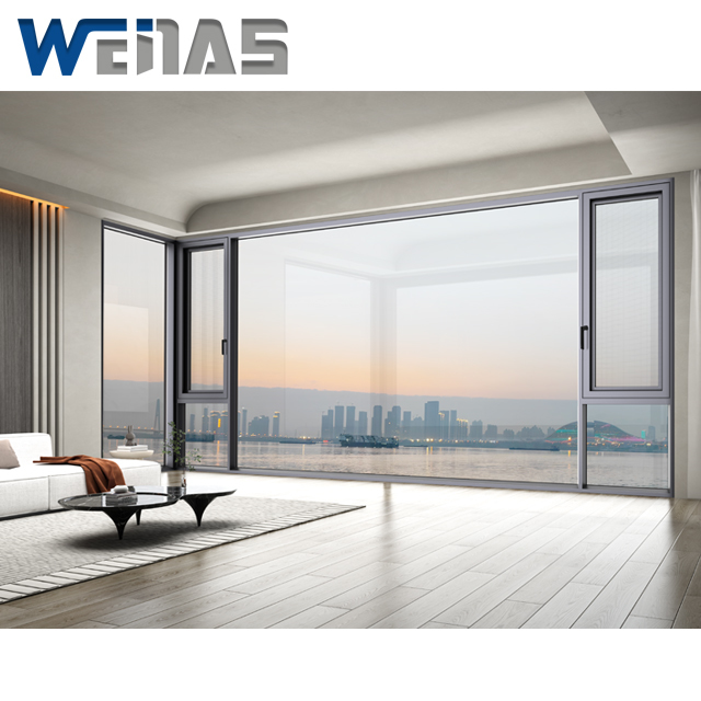 Thermal Break Hurricane Resistant Aluminum Tilt And Turn Windows 115mm Wall Occupied