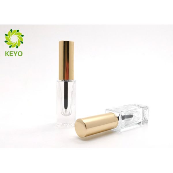 5ML Square Shape Transparent Glass Eyeliner Eyelash Bottles With Aluminum Cap