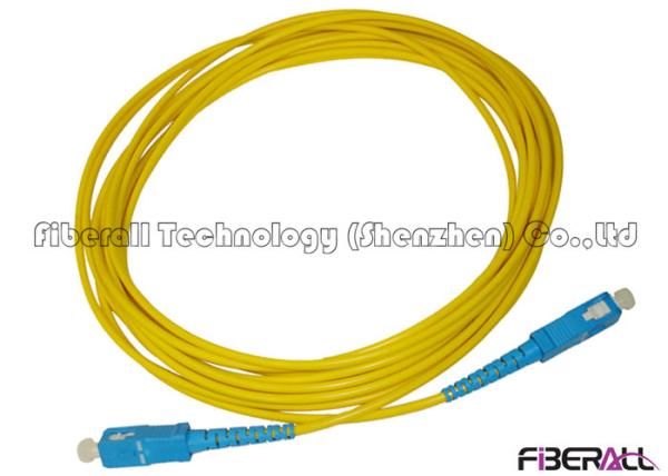 3mm High Tensile SM Fiber Optic Cable , Single Mode Fiber Optic Cable Blue Connector