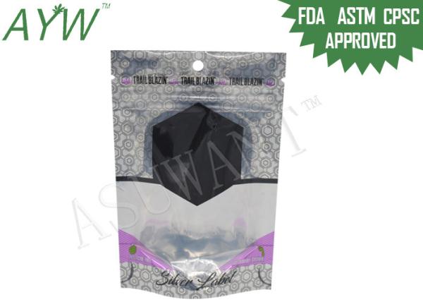 Airtight Stand Up Coffee Pouches Smell Locked Zipper, Plastic Stand Up Pouch With Metalized Liner