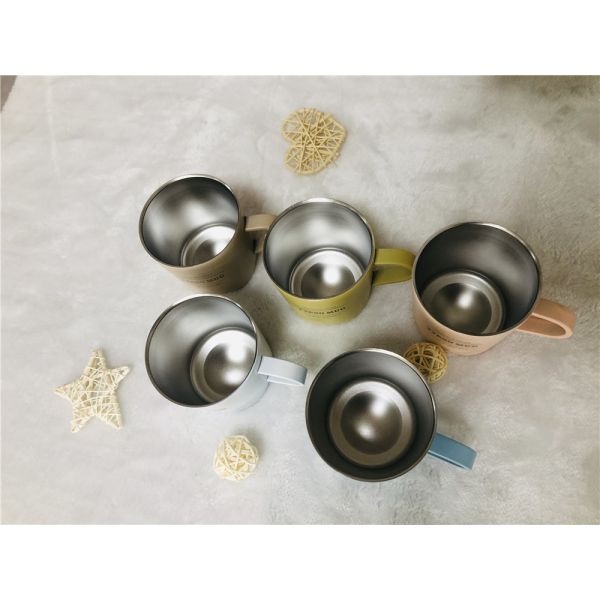 Double Wall Stainless Steel Coffee Mug 15OZ with handle Multi Color Available