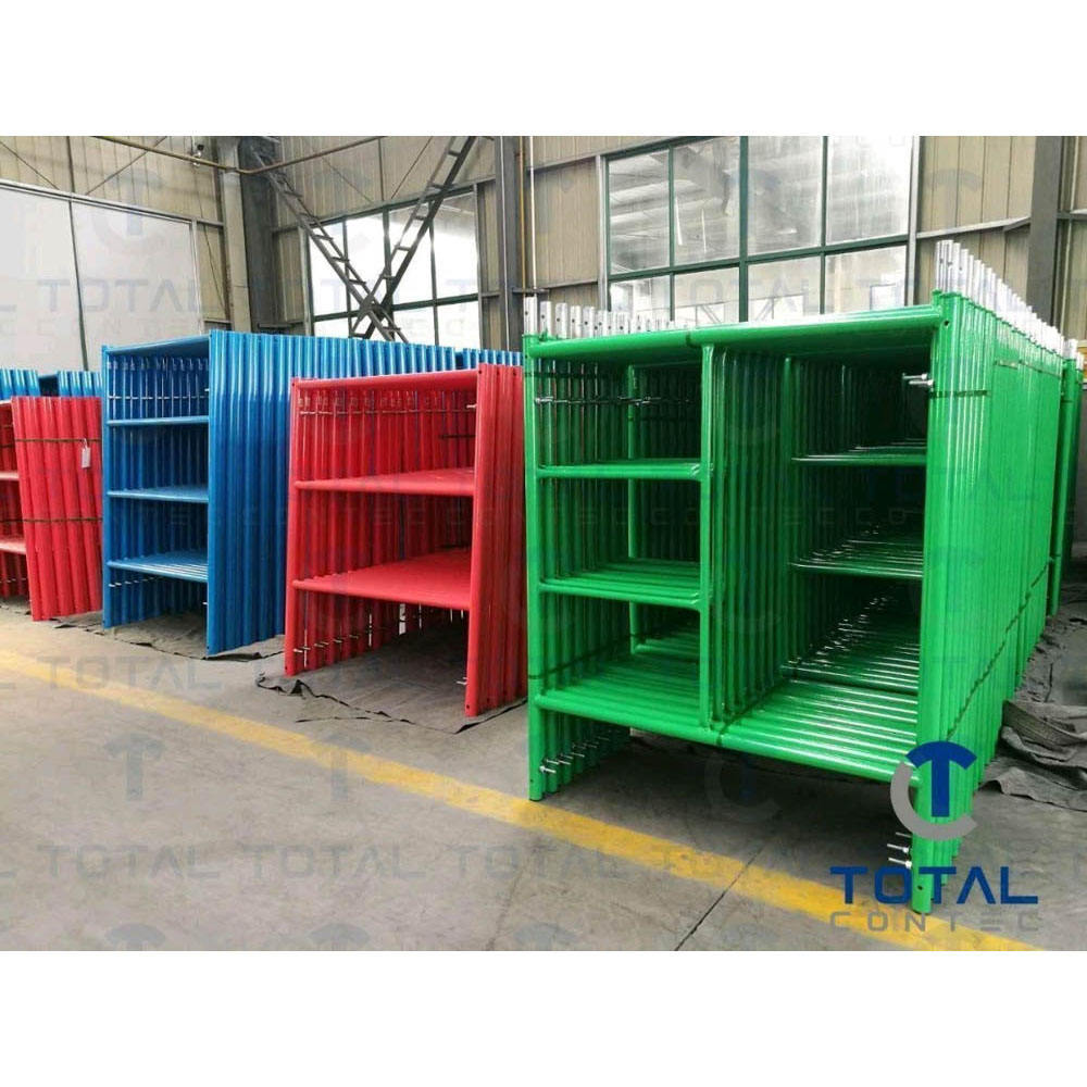 High Load Capacity Scaffolding Frame with Integrated Ladder and Secure Hook Locking System