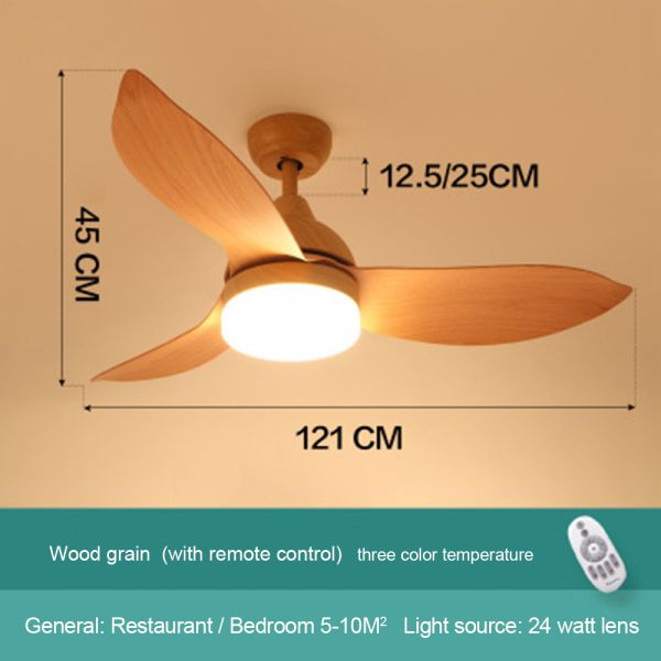 42 Inch Ceiling Fans 3 Blades wooden three colors remote control reative wood fan light(WH-CLL-14)