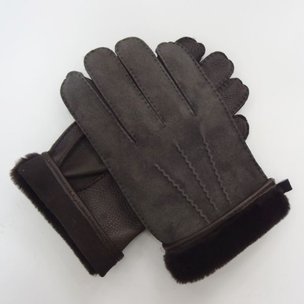 Original cheap Australia sheepskin with deer leather mens winter gloves