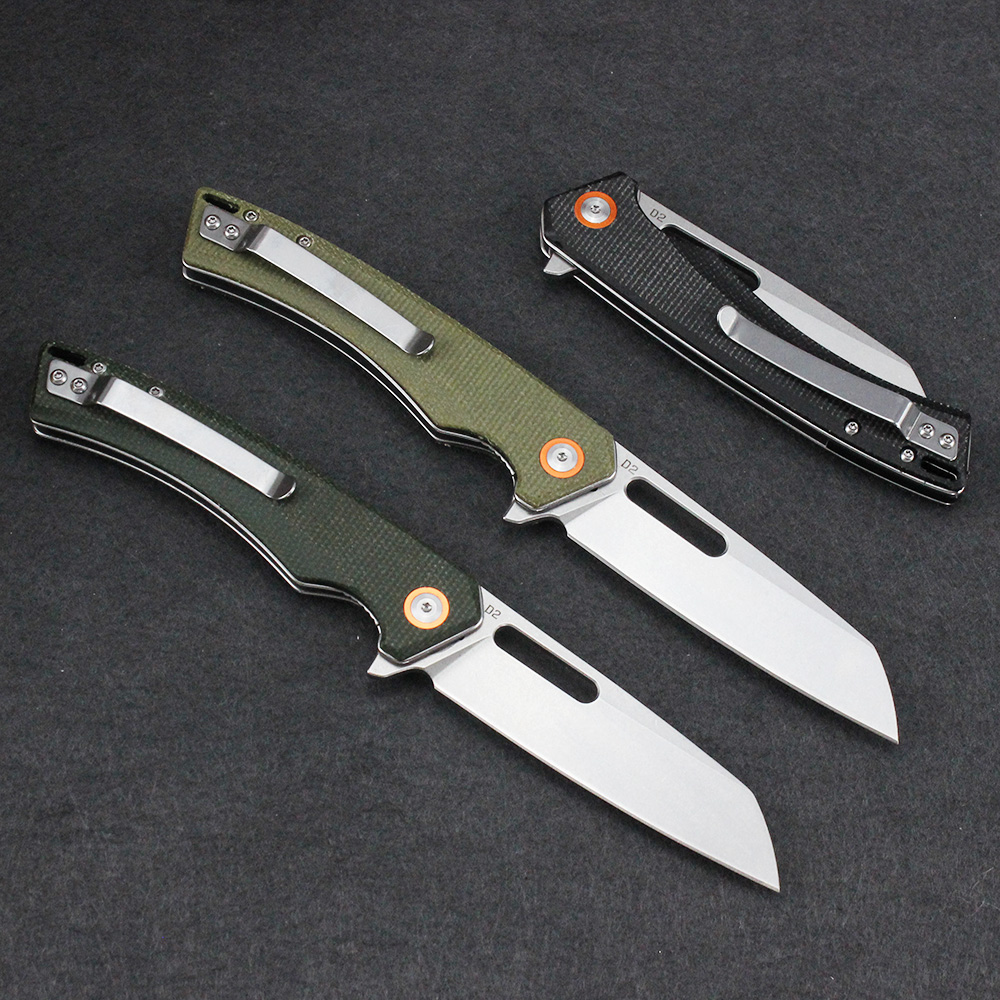 GT957 Outdoor Folding Knife Linen Handle Multifunctional Pocket Knife