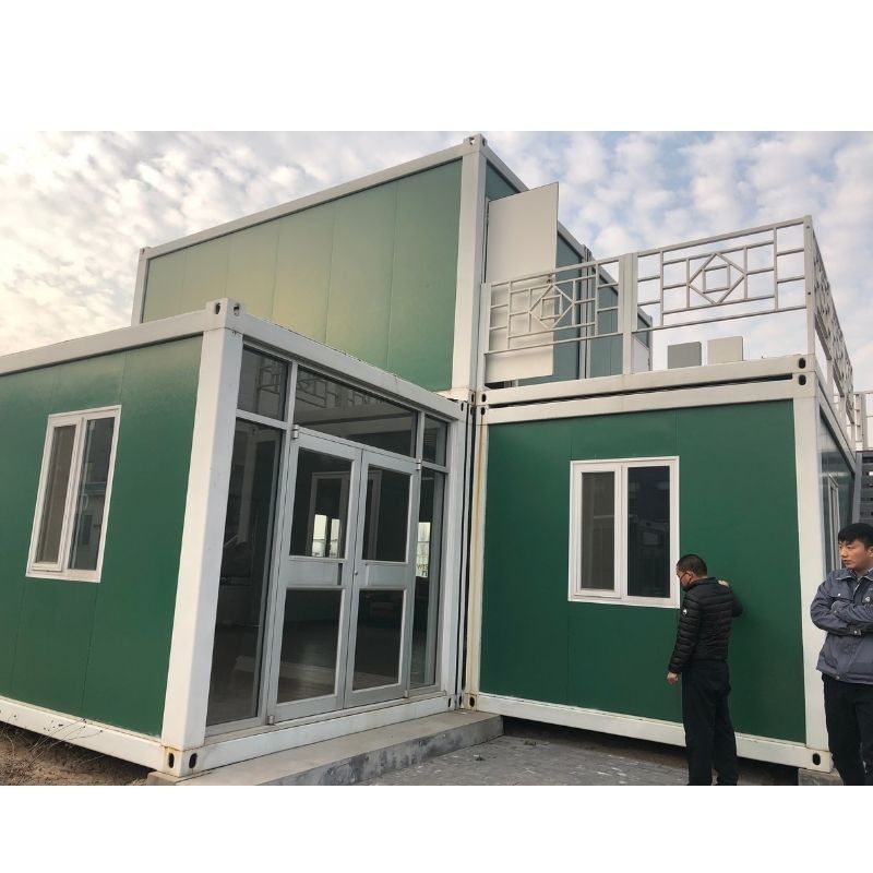 Дом контейнера для перевозок кофейни 2 рассказов Prefab ходя по магазинам мобильный модульный