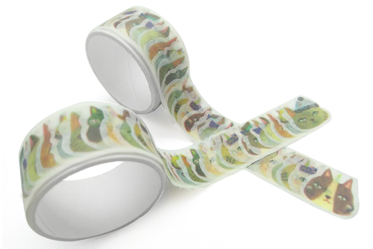 лента стикера Washi красочного кота 30mm бумажная изготовленная на заказ