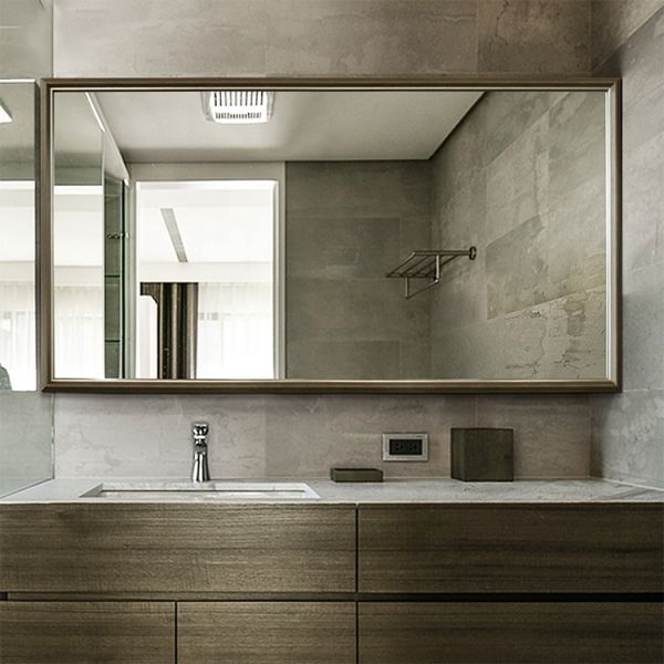 Rectangular Bathroom Vanity Mirrors , Luxury Baroque Style Wall Mirror Without Light