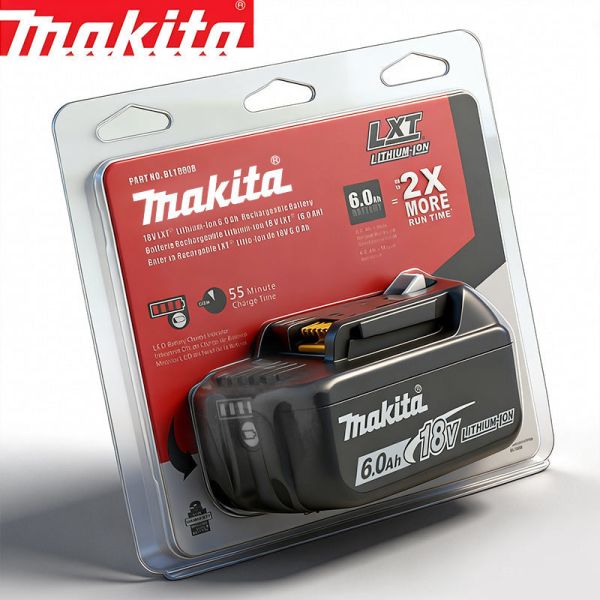 FCC RoHS Makita 18V 6Ah Battery Li Ion Replacement LXT BL1860B