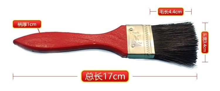 Red Wooden Handle Paint Brush with Pure Bristle and Customized Request