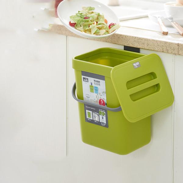 Wholesale Kitchen Perforation-free Trash Can Household Large Cabinet Wall Hanging Bathroom Desktop Garbage Basket with Lid