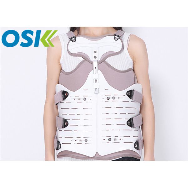 Thoracic Spinal Orthosis Back Brace With Tightness Adjustable Straps Gray / White