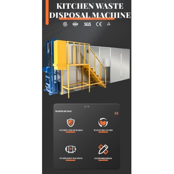 Food Waste To Fertilizer Recycling Drying Digester Compost Dewatering Machine Disposer Shredder