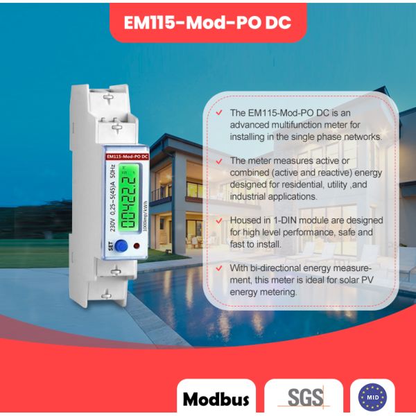 EM115 Digital Angle Meter with 230V Output Voltage and 5 45 A Measuring Energy Range