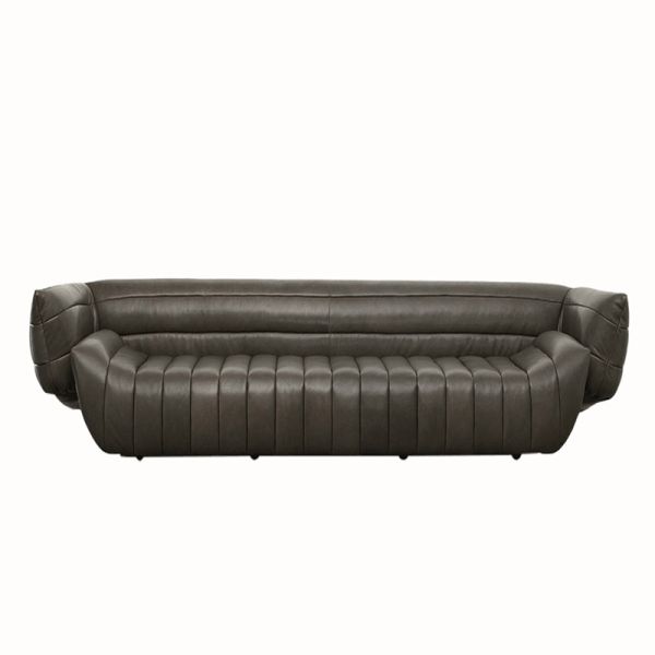 Meubles modernes de luxe Gray Sofa Macon Sectional Leather Sofa de salon