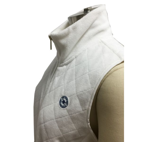 Autumn White Zip Up Front Tank Top , Warm Sleeveless Womens Polar Fleece Vest