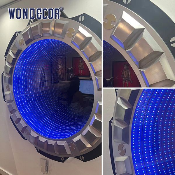 Специализированная металлическая стена художественная скульптура современное освещение Круговое декоративное оборудование из нержавеющей стали