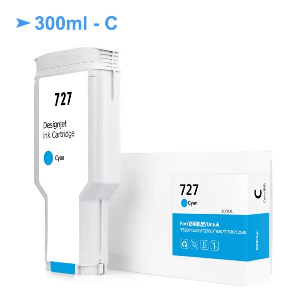 Betcolor 727 Re-Manufactured for Cartridge 6 Colors 300ml One Time Chip Dye & Pigment for Compatible with HP PT920 T1500 T2500