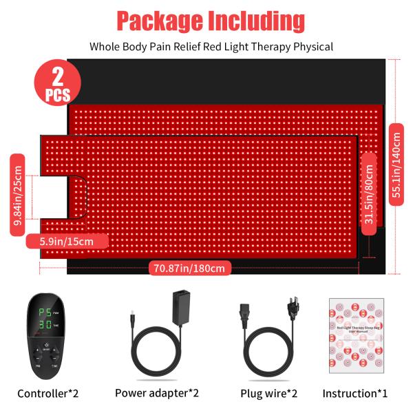 Large Infrared Red Light Therapy Product Full Body Mat Sleeping Bag 660 nm