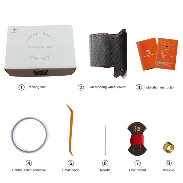 Carbon Suede Steering Wheel Cover for Audi A1 A3 A4 A5 A6 A7 Allroad RS S6 S7 S8 2013-2018